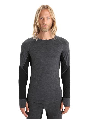 Jet Heather / Black Icebreaker BodyfitZone™ Merino 260 Zone Long Sleeve Crewe Thermal Top Men's Base Layers | AU 1382SGLO